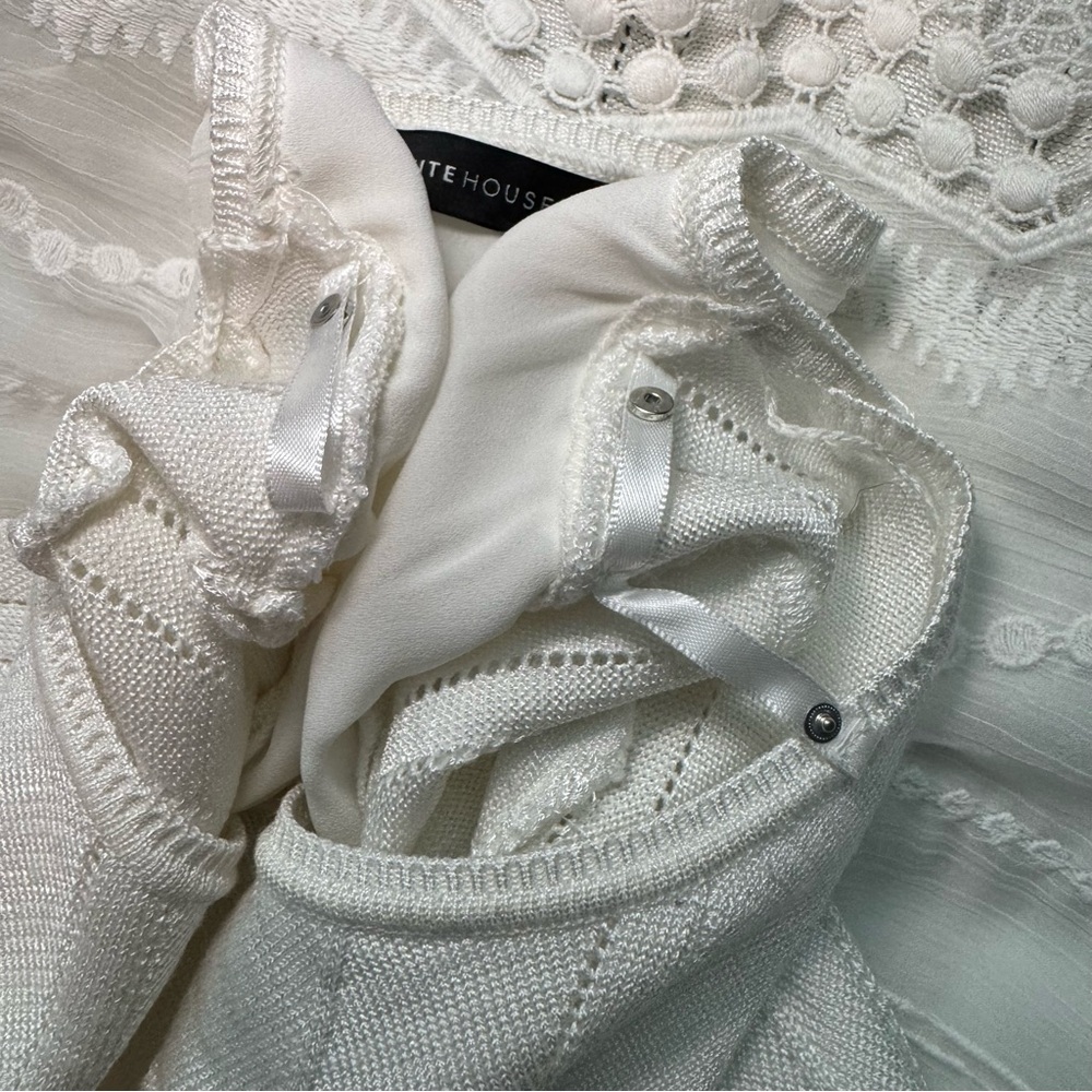 White House Black Market White Knit Sweater - Picture 6 of 10